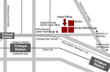Head Office and BLUE CROSS bldg.'s map