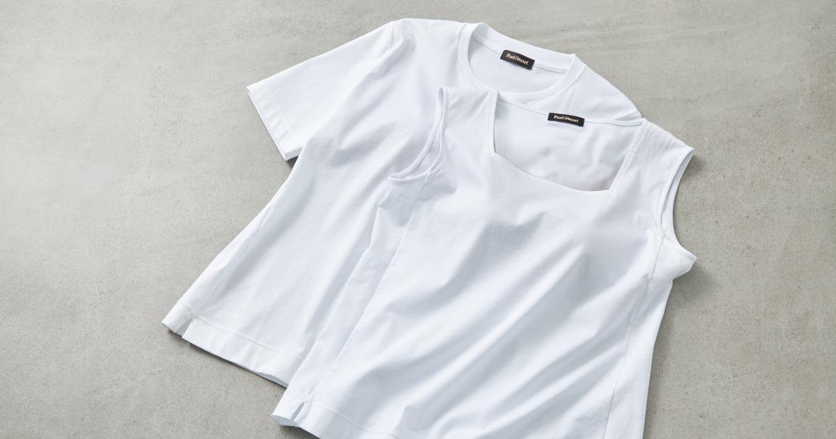 「Paul Stuart」「OUR WACOAL」コラボレーションカップインドレスTシャツとカップインドレスタンクトップ